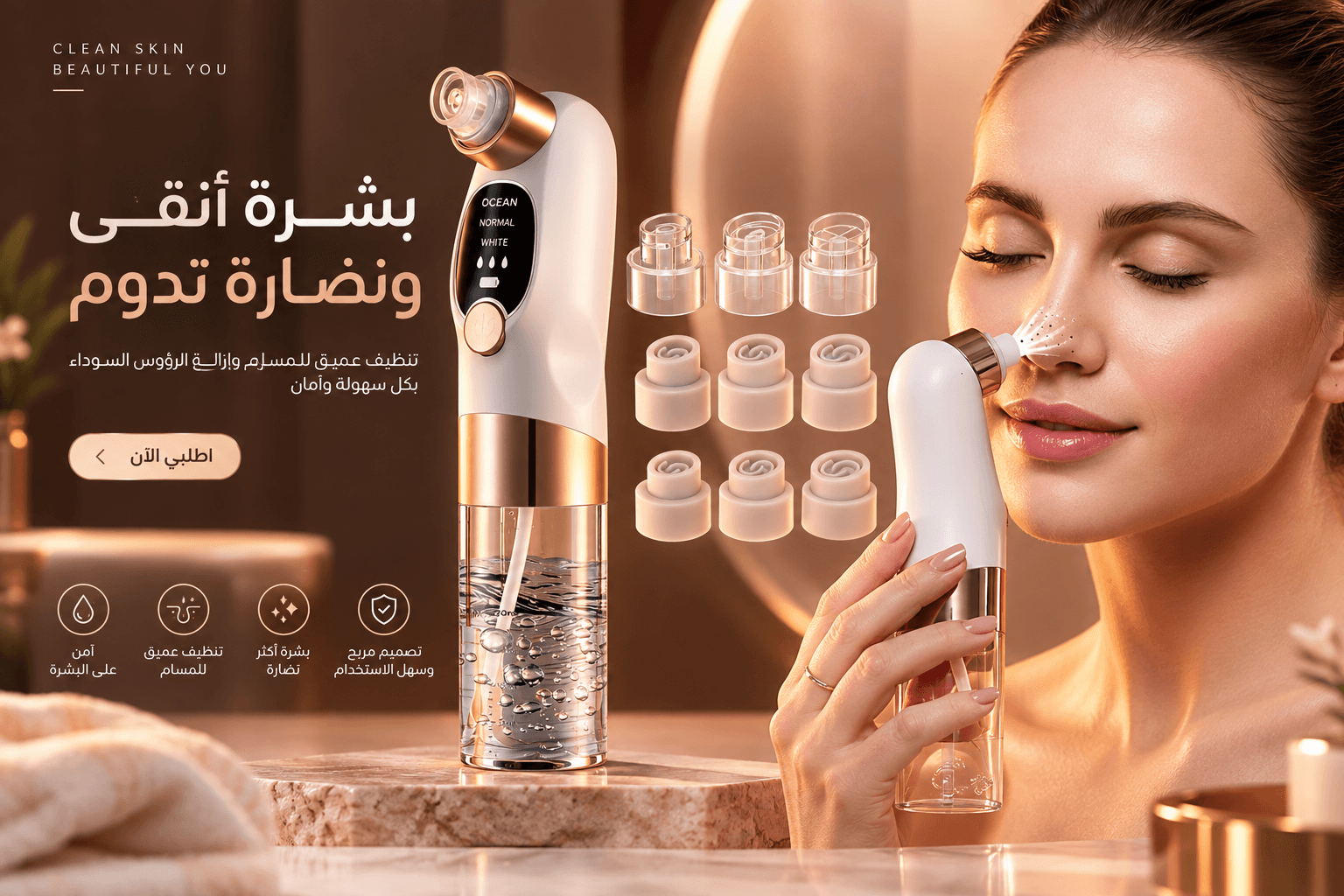 AquaGlow Pro™ – جهاز تنظيف المسام المائي 1